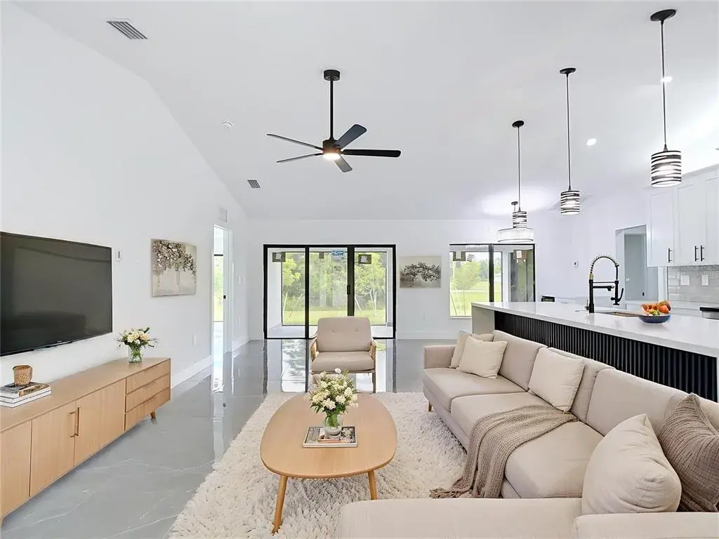 Virtually staged living/family room