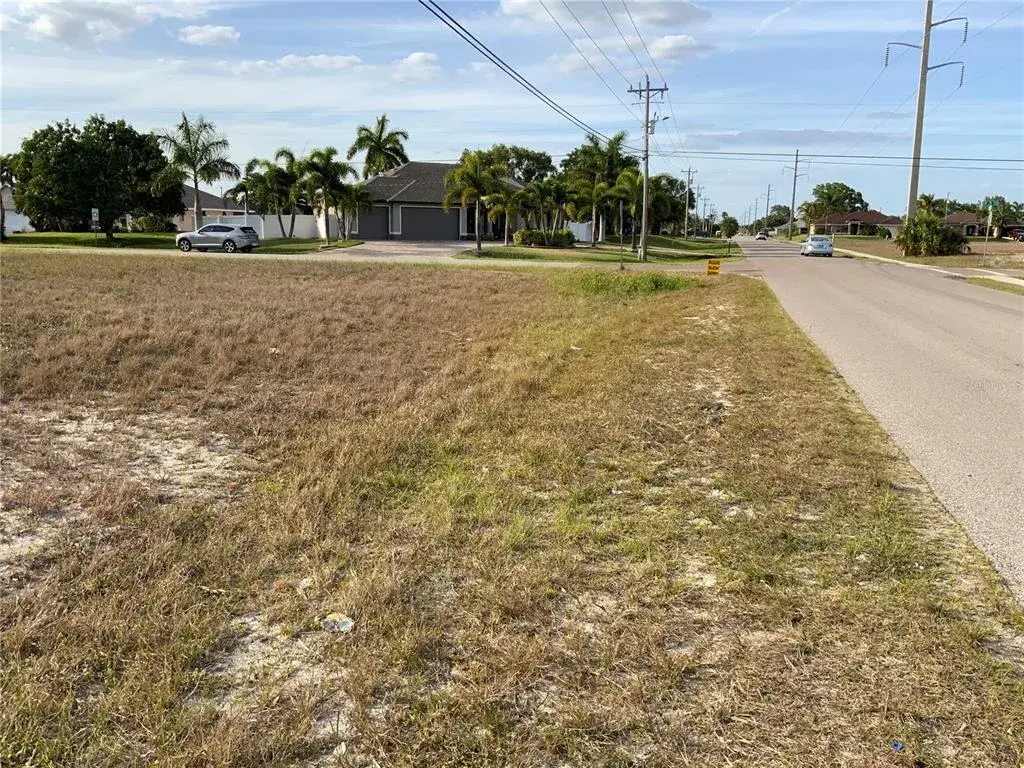 View of Intersection with Lot on Left