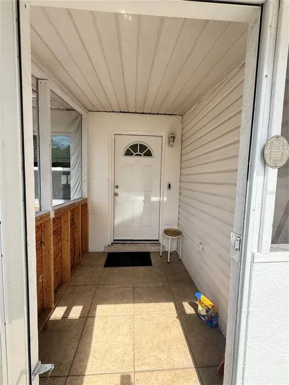 Inside screened porch area