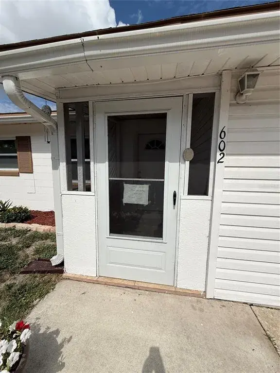 Front porch with new door
