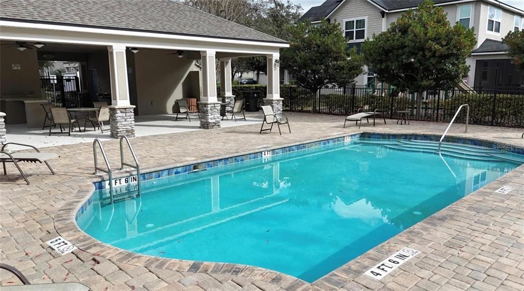Community pool walking distance from the house