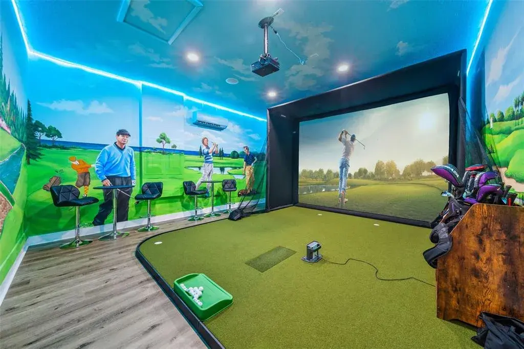 Golf Simulator in Garage