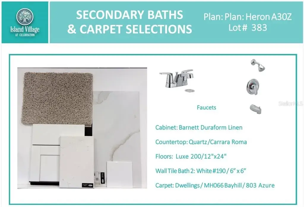 Island Village Lot 383 Secondary Baths & Carpet Selections