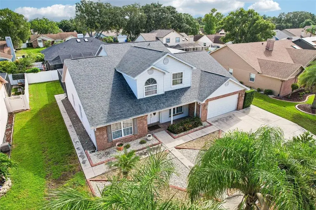 Ariel view of home