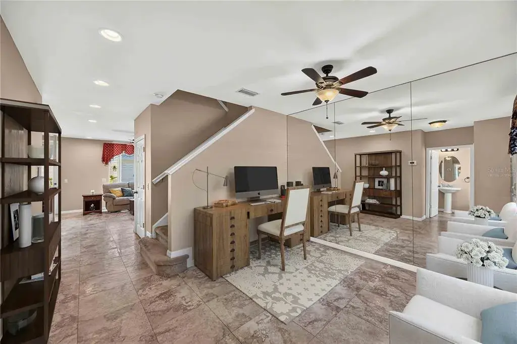 Virtually staged front room