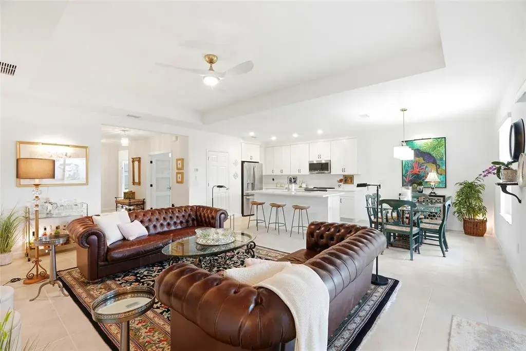 updated tray ceiling and ceilings fans + light fixtures