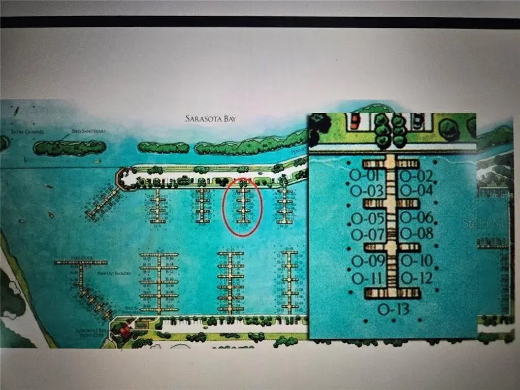 O-dock, Sarasota...east view to the top of this map.