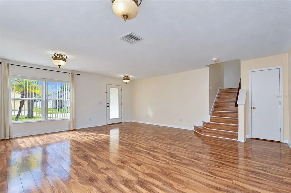 Bright and inviting interior welcomes you with neutral finishes and abundant natural light.