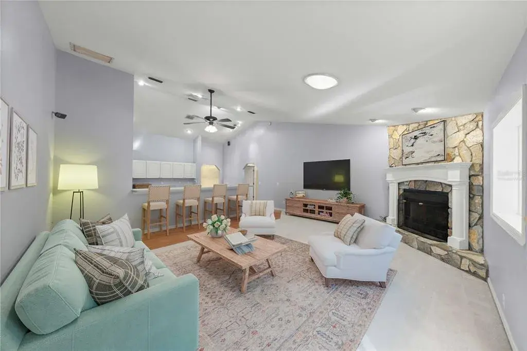Virtually staged living room
