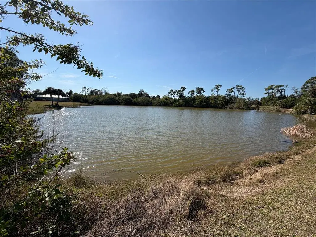 View of the pond from the lot.