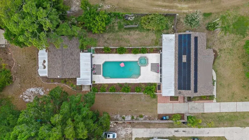 Aerial footage of both properties