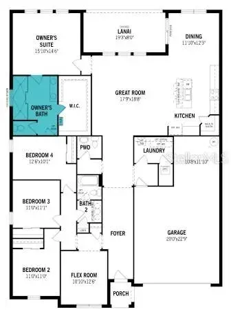 Waterbrooke Lot 1088 Floorplan (w Super Shower upgrade)