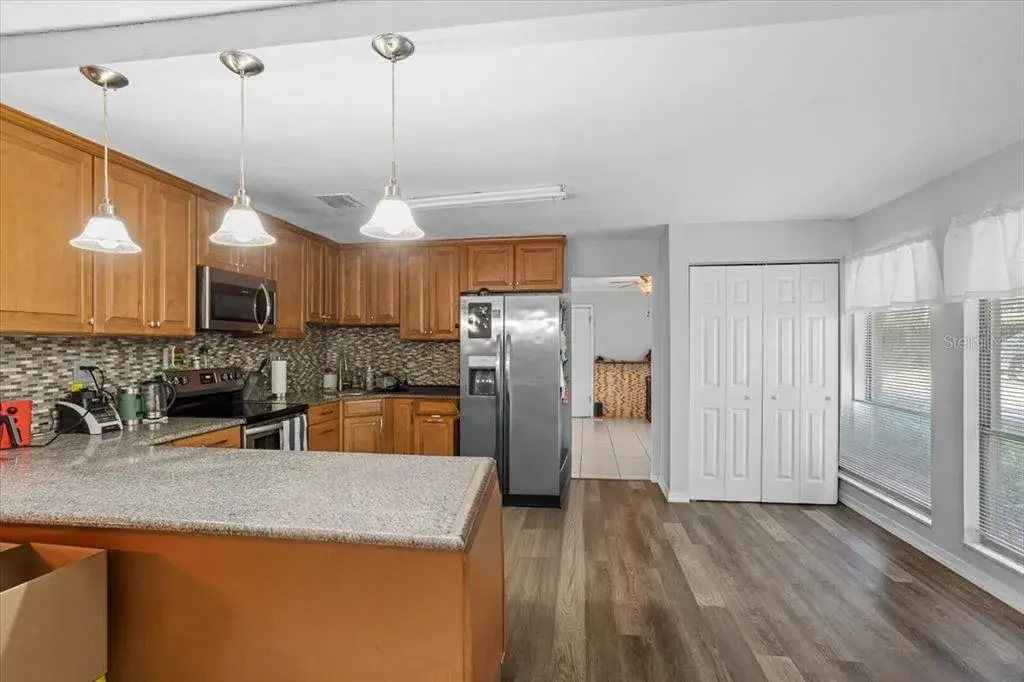 Upgraded kitchen with granite