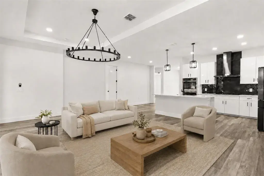 Virtually staged living room