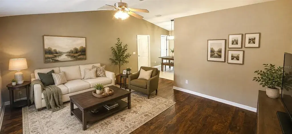 Staged Living room from front door