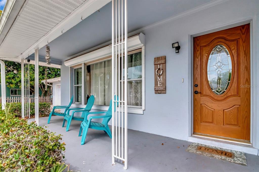 Cozy covered front porch!
