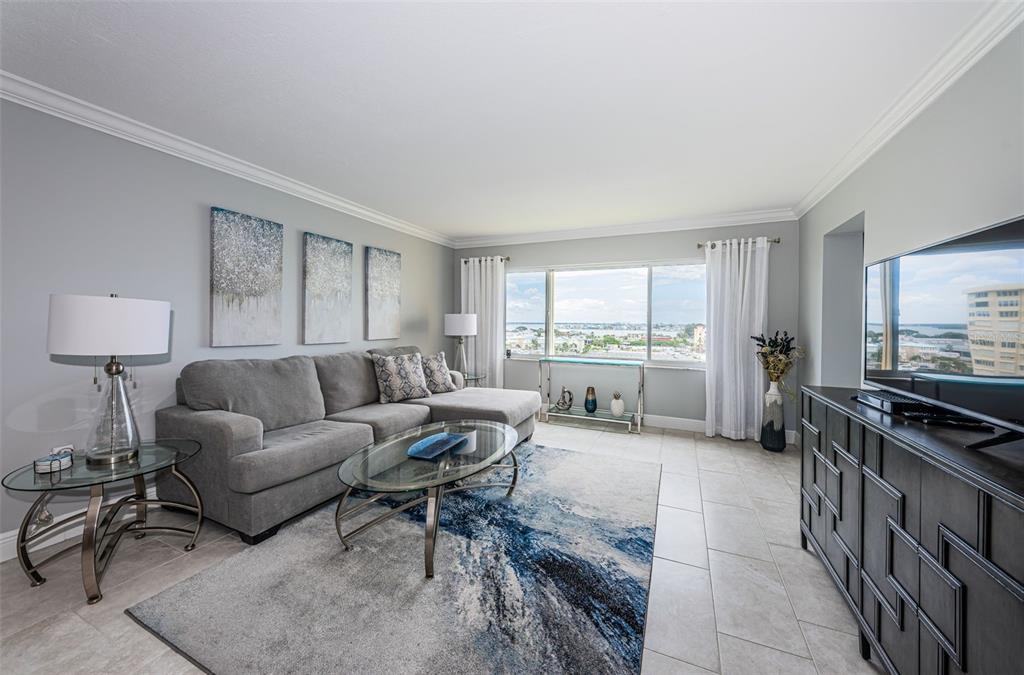 Living room with fantastic water views