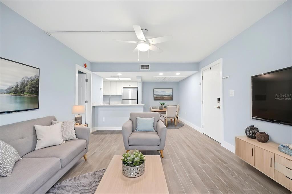 Living Room and Dining Areas Virtually Staged