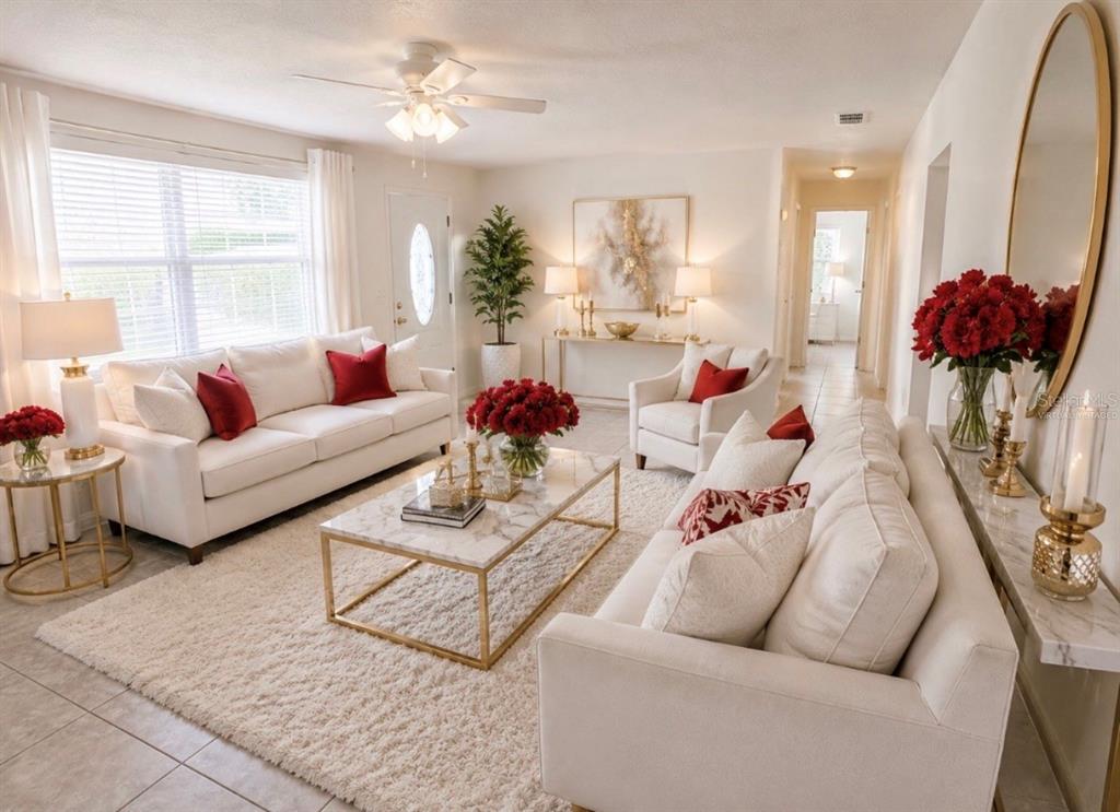 virtually staged living room