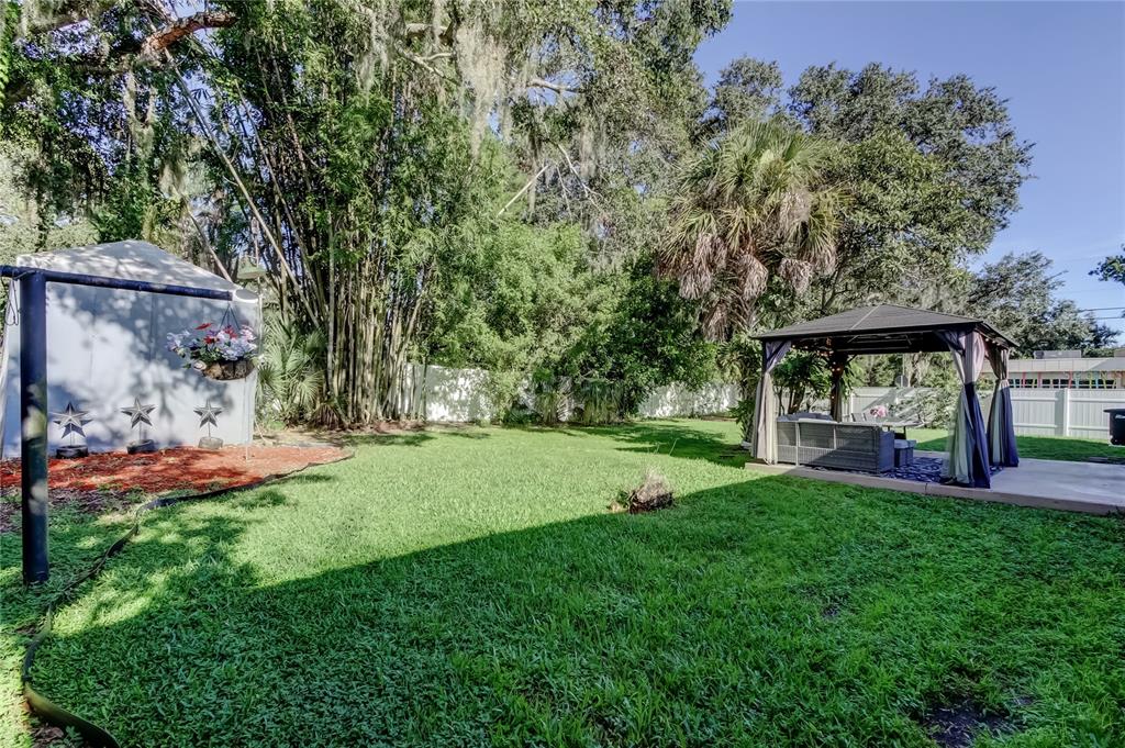 large fenced yard