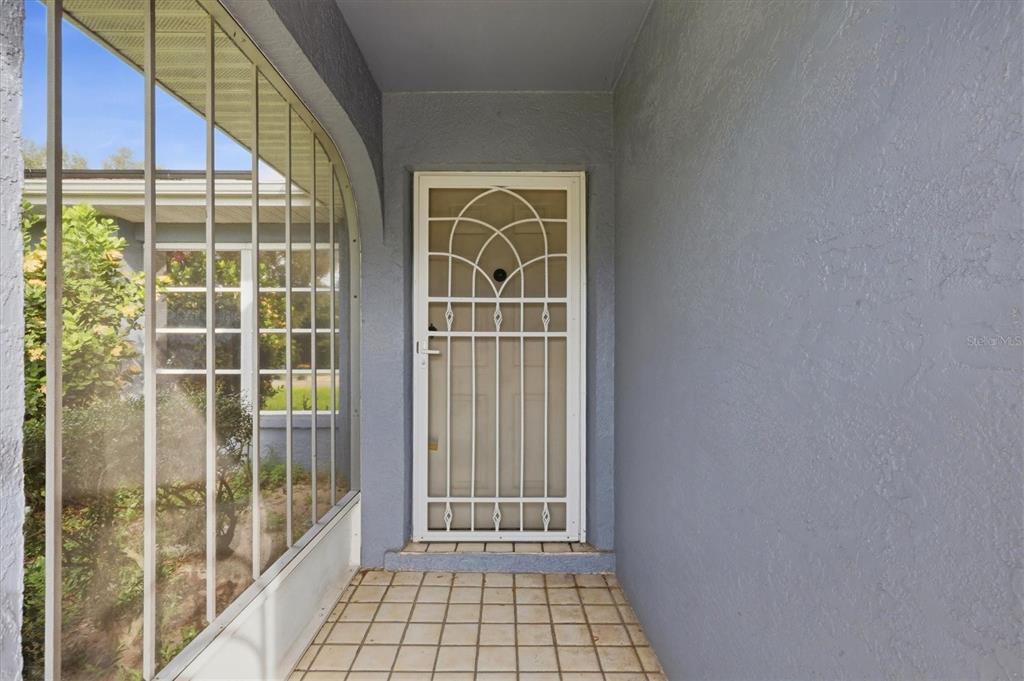 screened and tiled front entryway