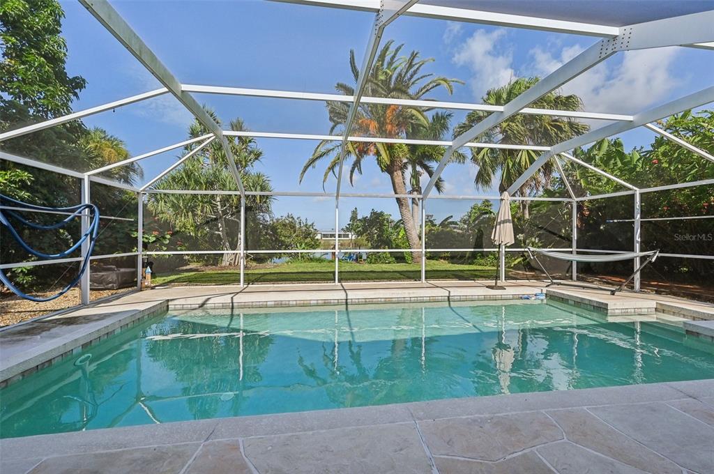 Screened pool with west view