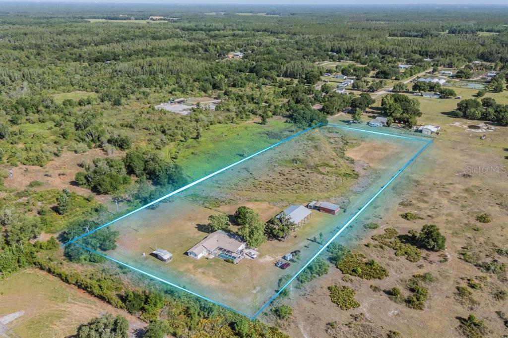 Ariel view of property