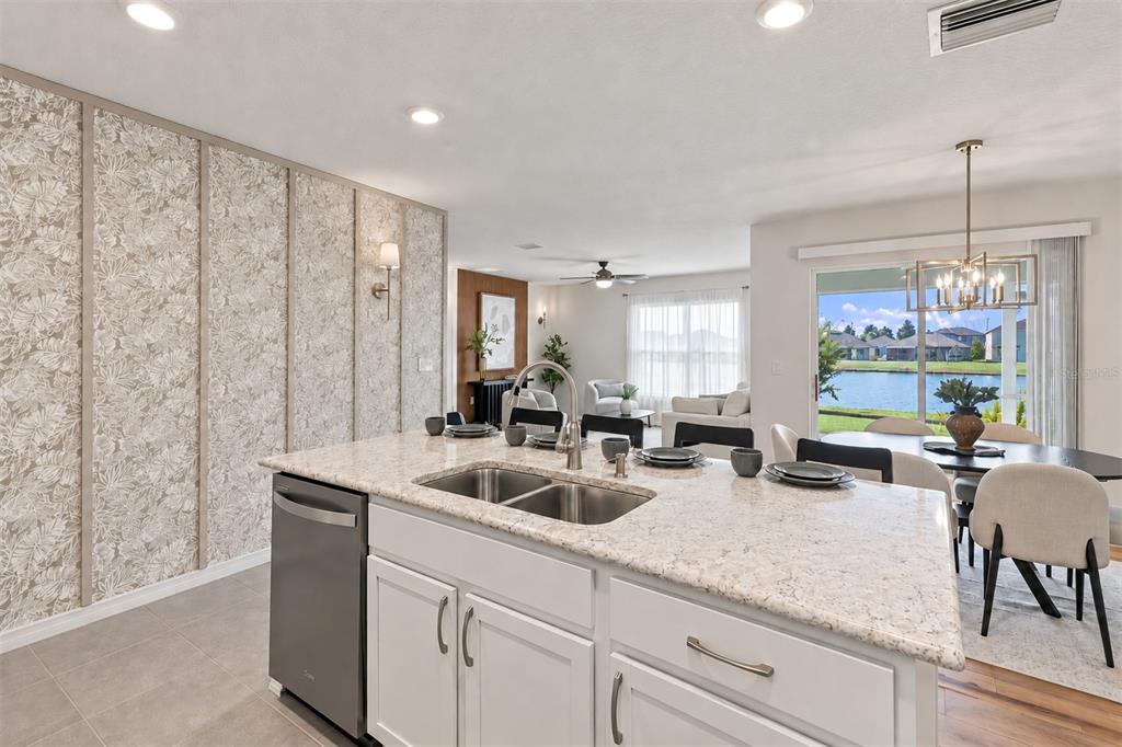 Kitchen with Pond View - 1011 Tidal Rock Ave