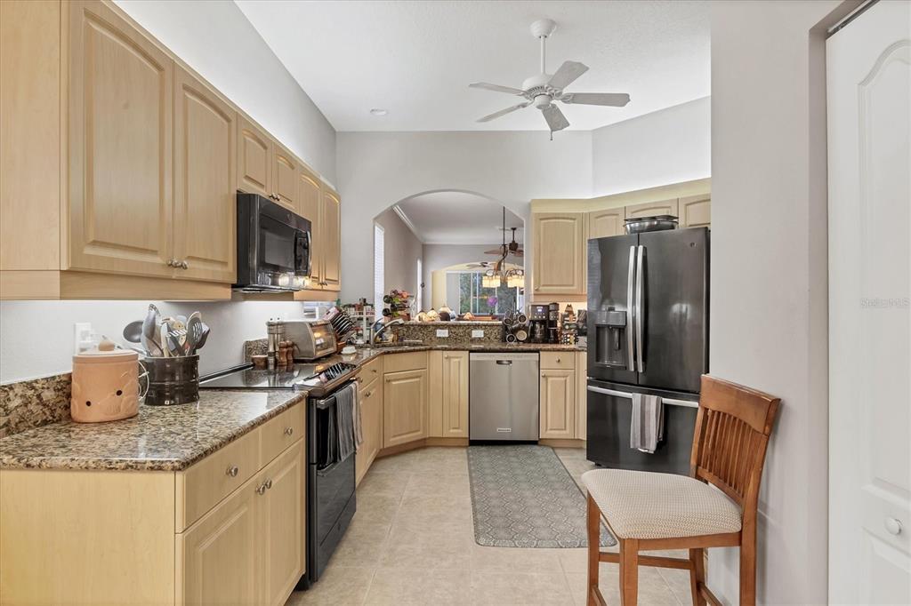 Kitchen with pass through to dining room