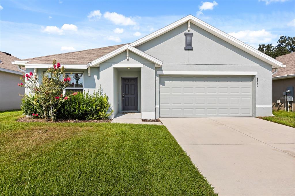 Front elevation with two-car garage