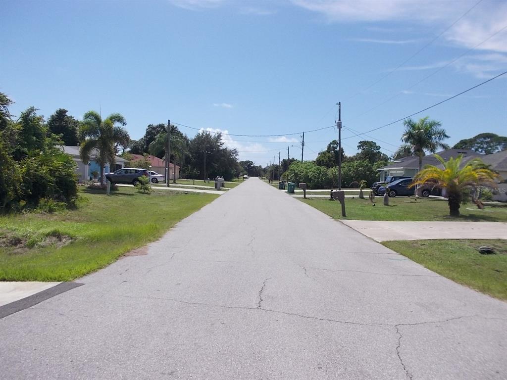 Looking West down the street