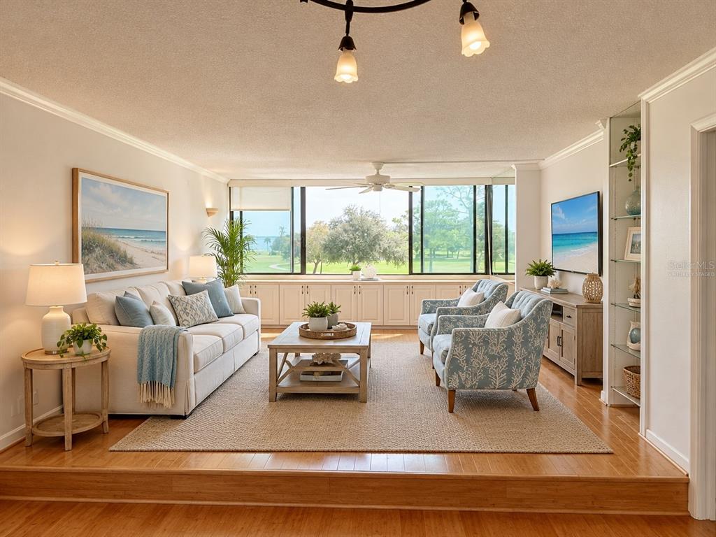 Virtually staged Living room