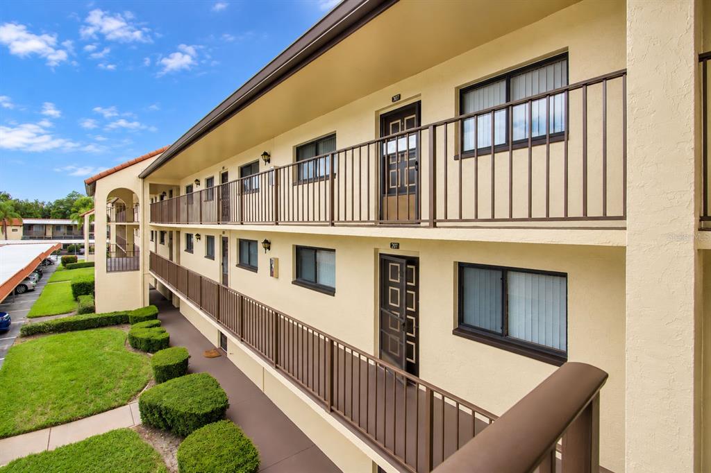 Exterior view of the condominium building.