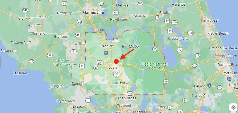Location of property in north Ocala