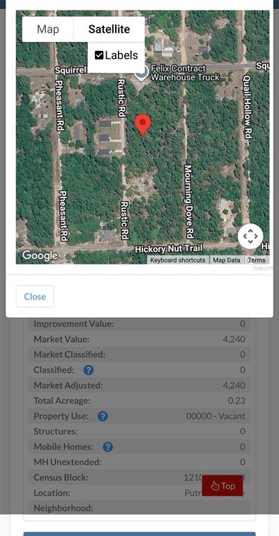 Property for sale at 408 RUSTIC ROAD, SATSUMA, FL, 32189
