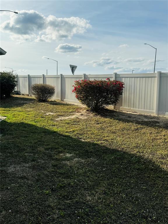 Back yard has a privacy fence