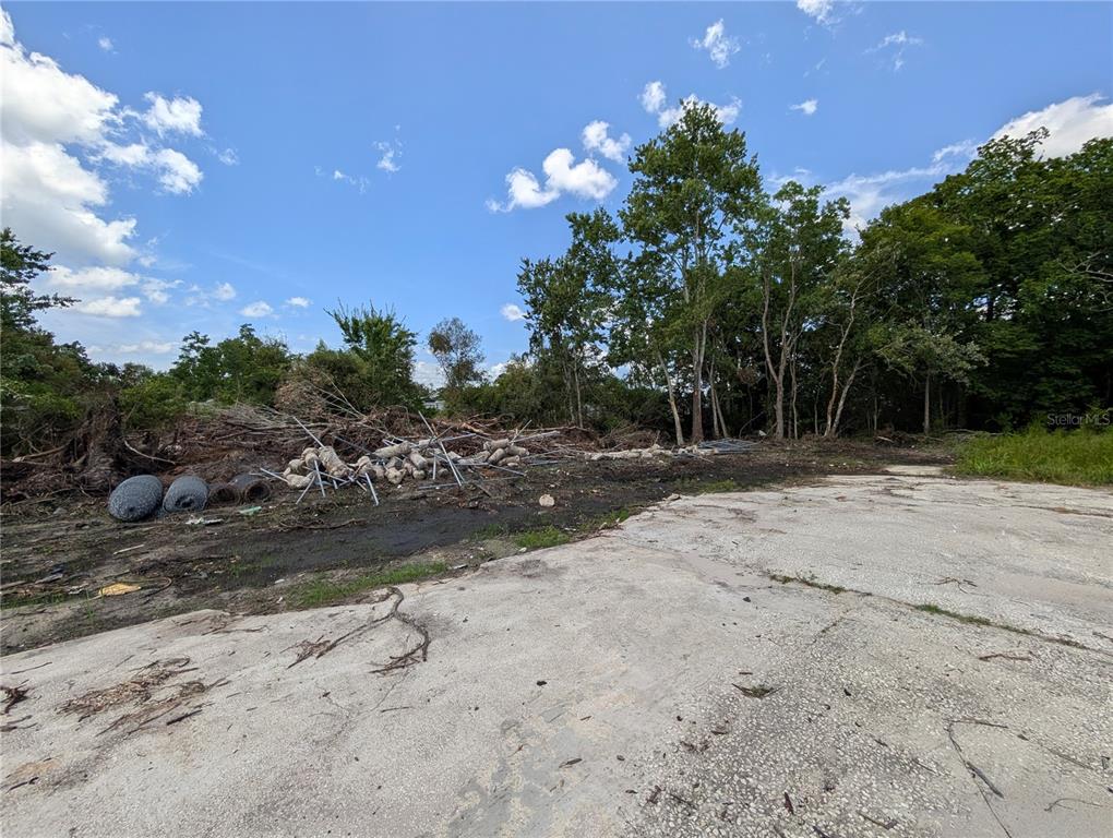 Looking towards the dead end. The second survey marker is just past the trees to the right.
