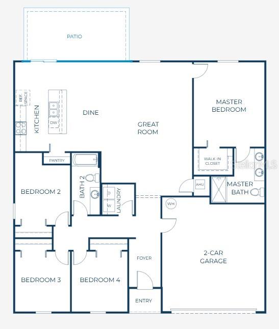 Floor Plan - Model home - actual lot & features may vary.