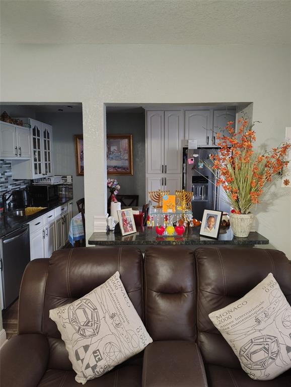 KITCHEN VIEW FROM THE LIVING ROOM