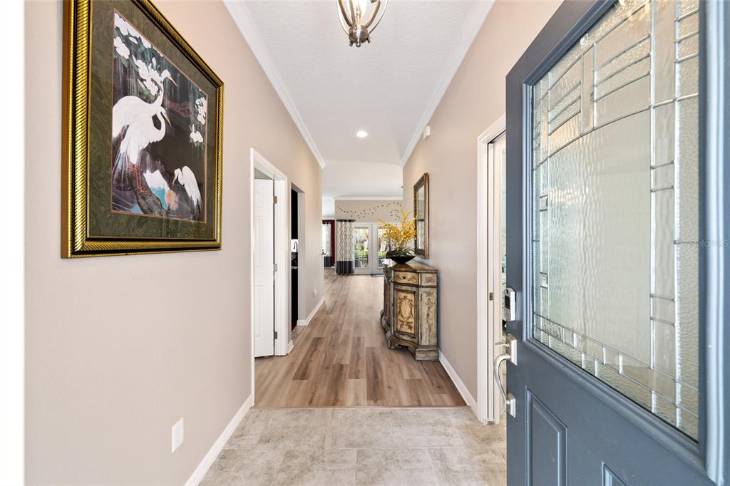 Glass from door and welcoming entry