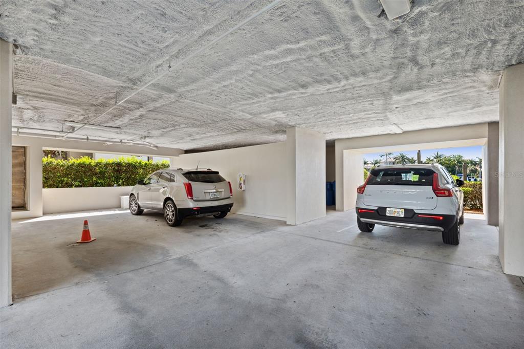 2 covered parking spaces!