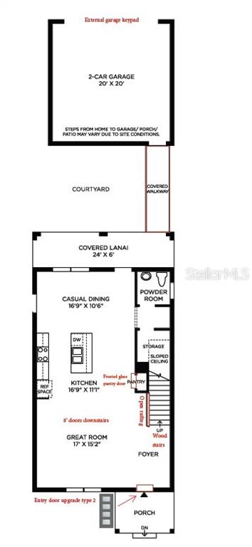 First floor layout with upgrades