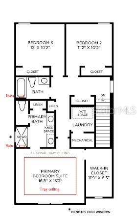 Second floor layout with upgrades