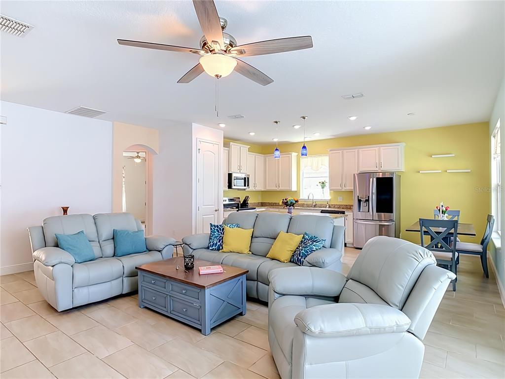Living room open to kitchen