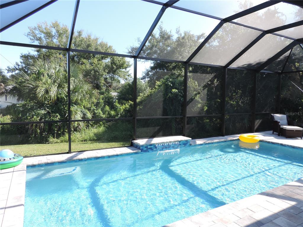 Nice private backyard view from pool