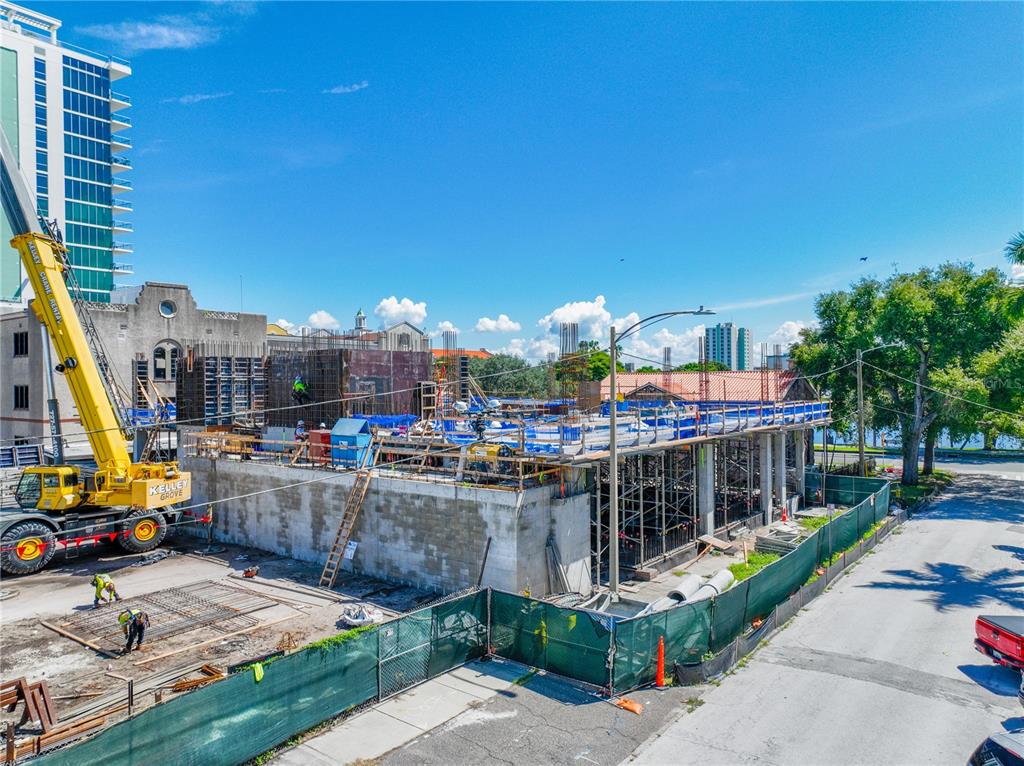 Construction progress from the southwest corner