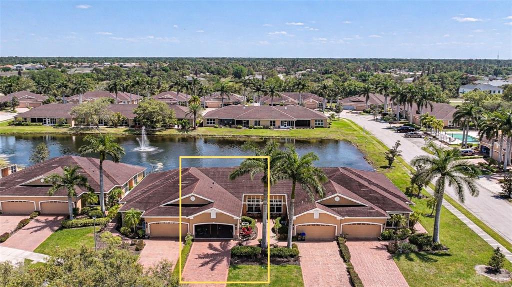 Villa Aerial with Pond View