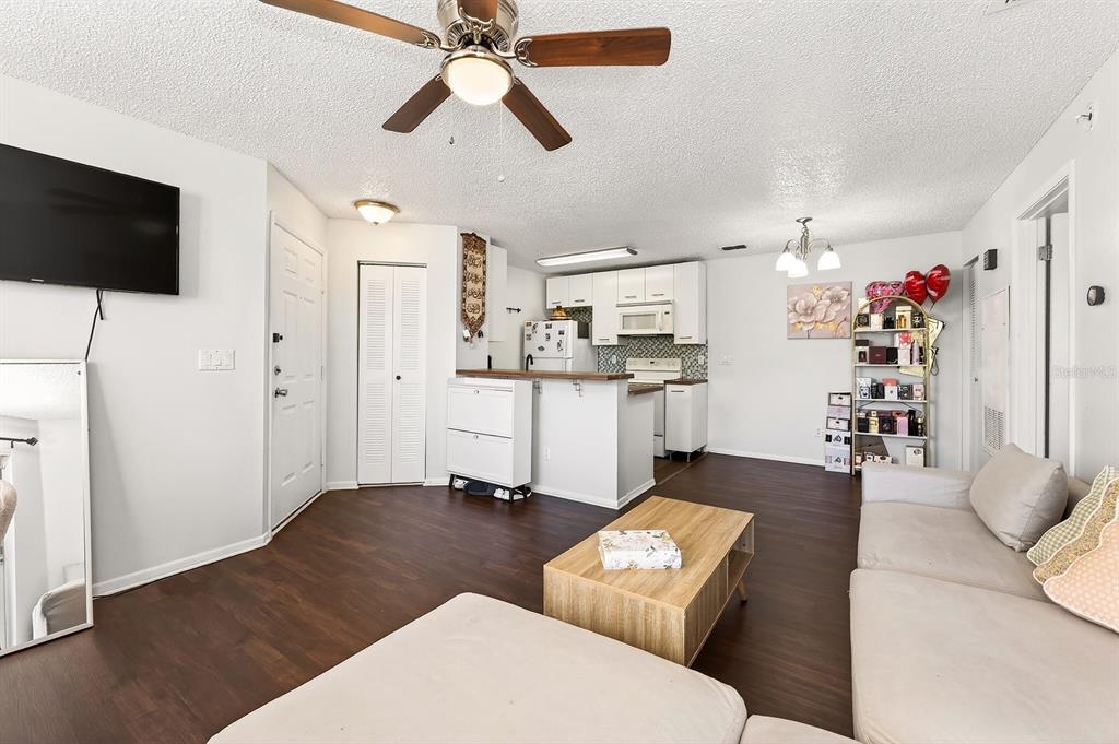 Living, dining, kitchen are all open for great connection.