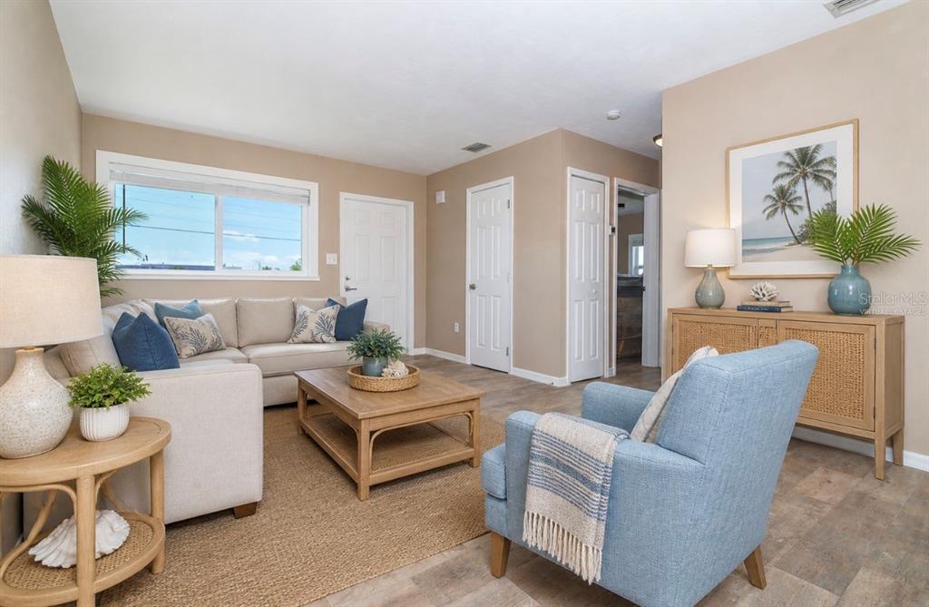 Virtually staged living room