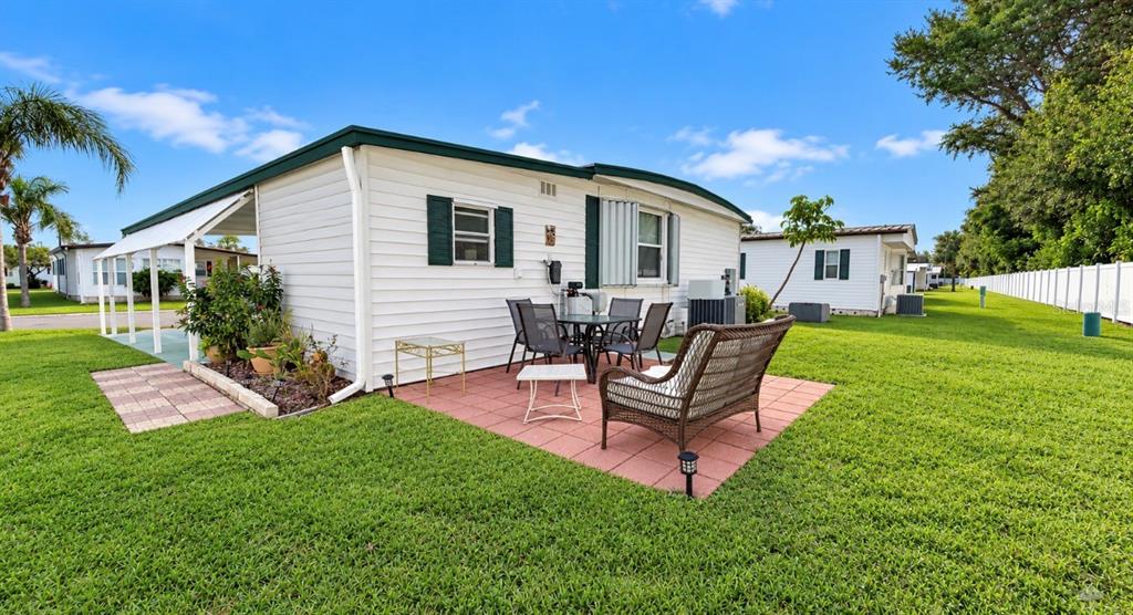 Back patio on fence line